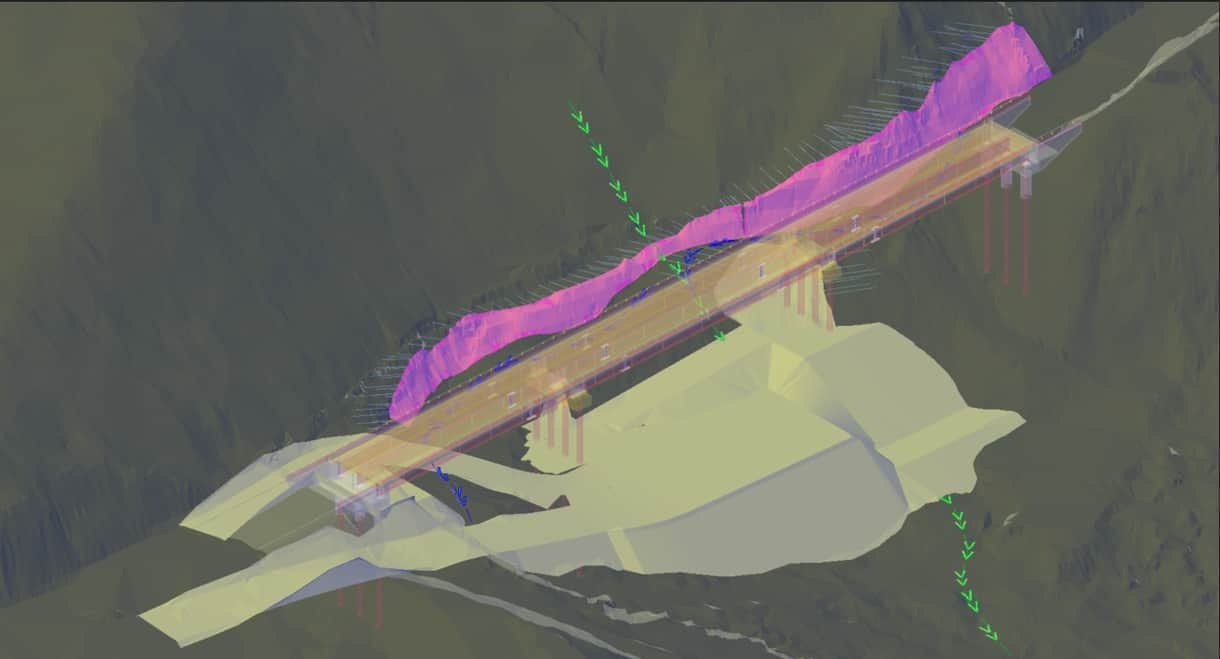 3D Civil 3D surface and corridor model example