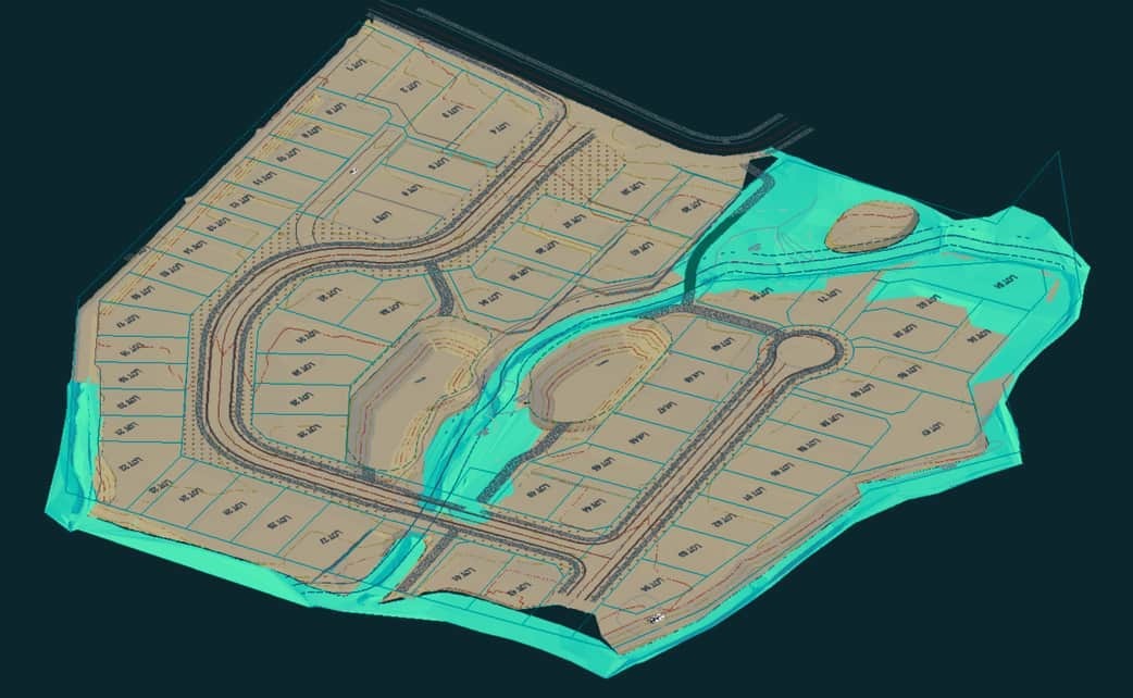 Civil 3D land development 3D model example