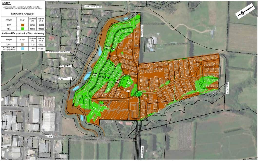 Site earthworks and grading plan example